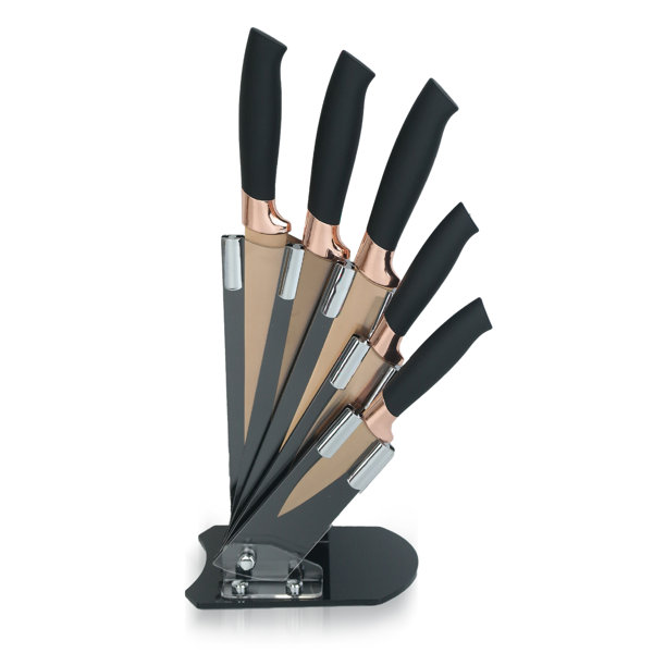 Rose gold deals knife block